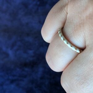 FREE Size 6.75 delicate band ring with white enamel, Freebie